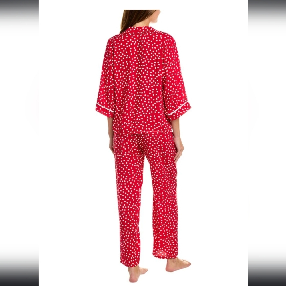 Anna-Kay  Petti Pois Silk-blend 2 Piece Sleep Set Made In France Size:Medium - Picture 2 of 6